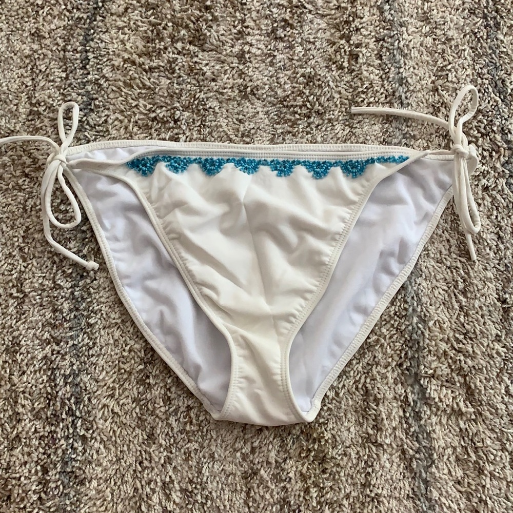 Aeropostale white beaded bikini bottom